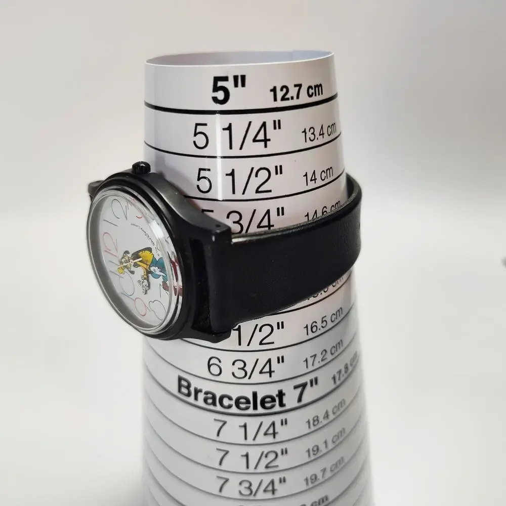 Vintage Lorus Disney Goofy Large Face Watch Black Case Multicolor Dial